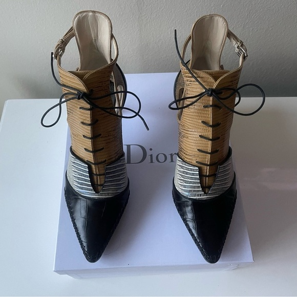 DIOR lace up bootie heels size 6.5  New in Box - Picture 2 of 13